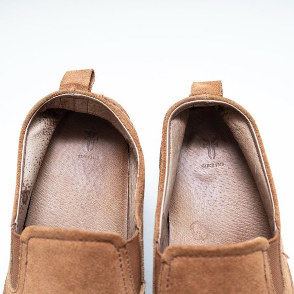 Frye Orange Tan Suede Slip On Shoes - Picture 6 of 8